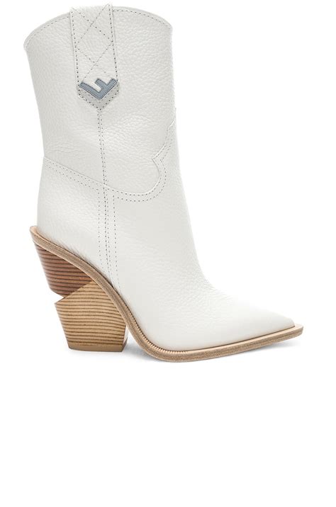 fendi western boots white